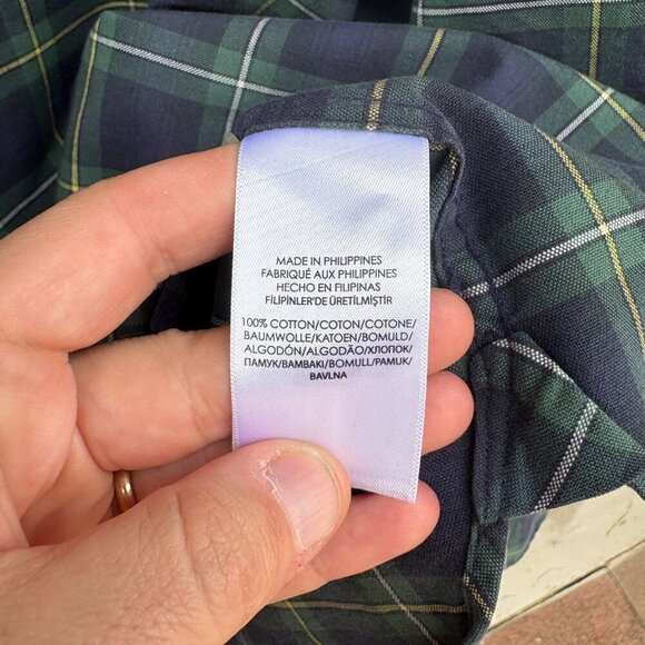 Polo Ralph Lauren Button Down Shirt Men's 4XB Blue Green Plaid Pocket Preppy - Picture 3 of 7